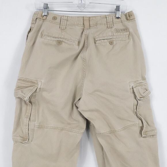 Old Navy Cargo Pants Men 32x26 Khaki Teakwood Cargo Utility Pockets Classic Y2K - Picture 7 of 15